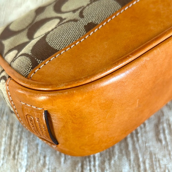 Coach Demi Monogram Canvas/Leather Baguette Bag - Picture 12 of 16